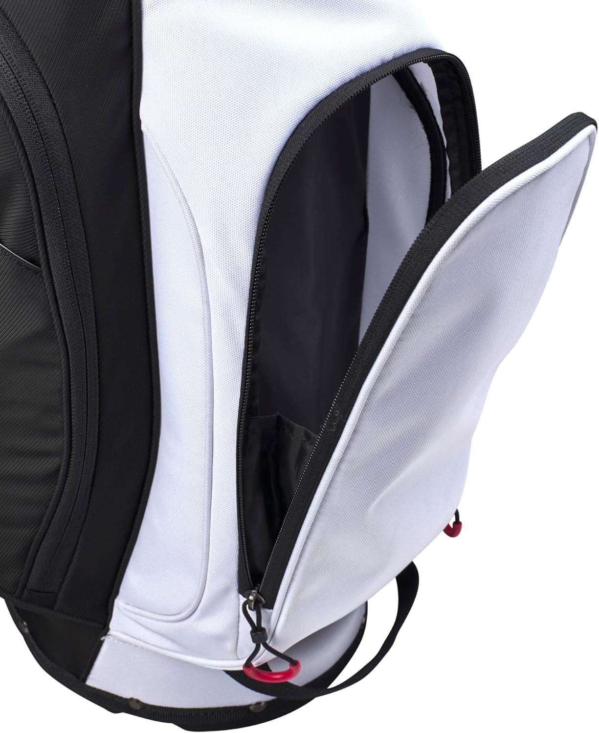 Lightweight Golf Stand Bag with 4-Way Divider Dual Strap System and Multi-Pocket in Black White Red