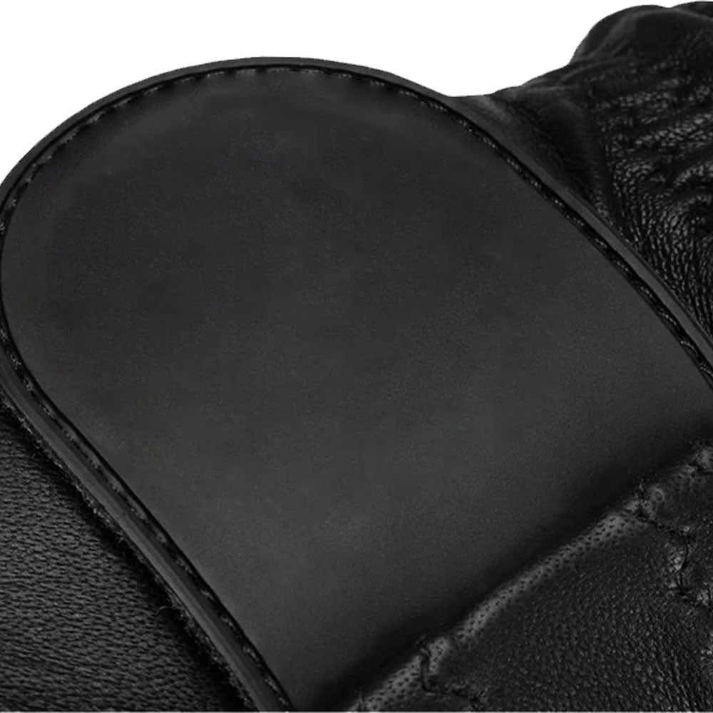 All-Black Full-Grain Deerskin Golf Glove with Padded Palm and Precision Stitching