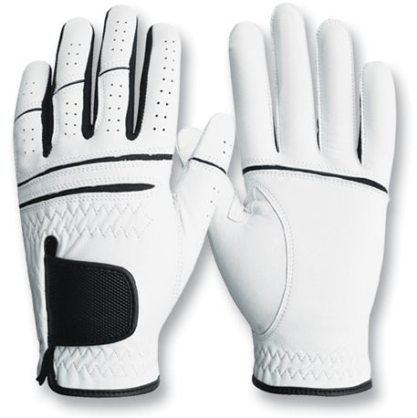 Deerskin Golf Glove with Black Mesh Palm Insert and Diamond-Stitch Wrist Closure