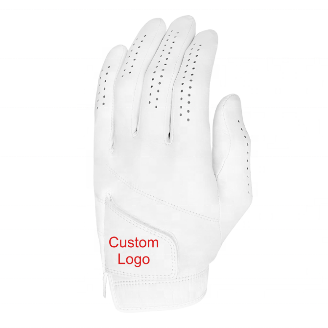 Full Grain Deerskin Golf Glove with Custom Logo and Breathable Perforations