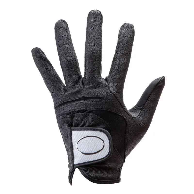 Multi-Color Deerskin Golf Glove with Micro-Perforated Fingers and Elastic Vent Trim