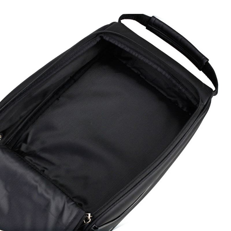 Golf shoe bag open top view showing spacious interior lining