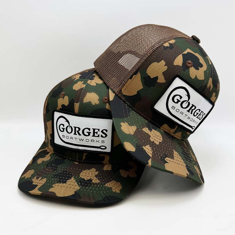 Custom All-Over Camo Trucker Hat with Woven Label Patch Multiple Colorways