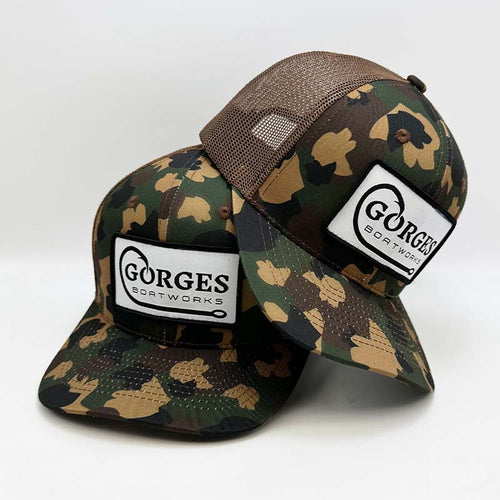 Custom All-Over Camo Trucker Hat with Woven Label Patch Multiple Colorways