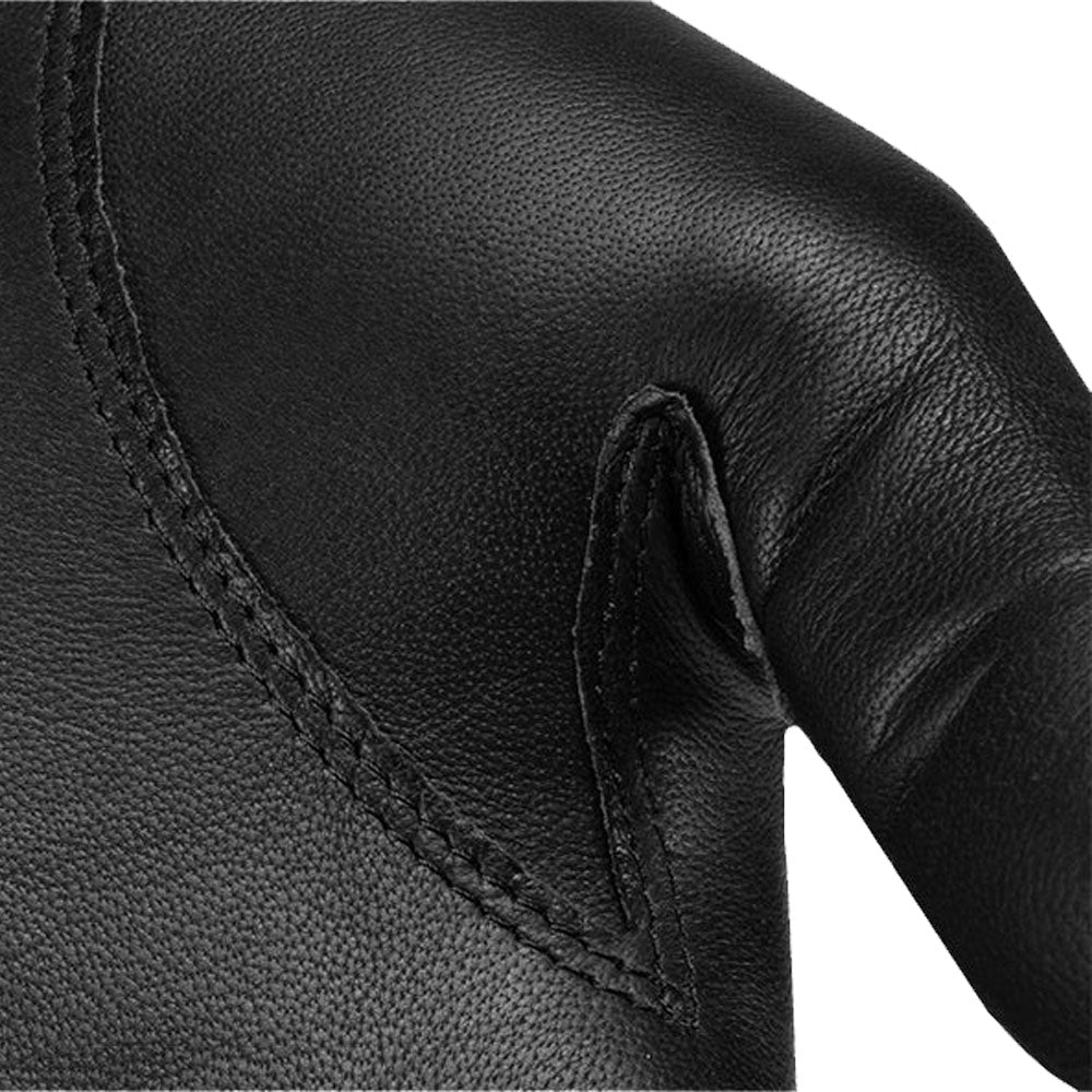 All-Black Full-Grain Deerskin Golf Glove with Padded Palm and Precision Stitching