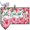 Azalea Floral Embroidered Golf Towel Microfiber Quick Dry Magnetic Hook Bag Towel