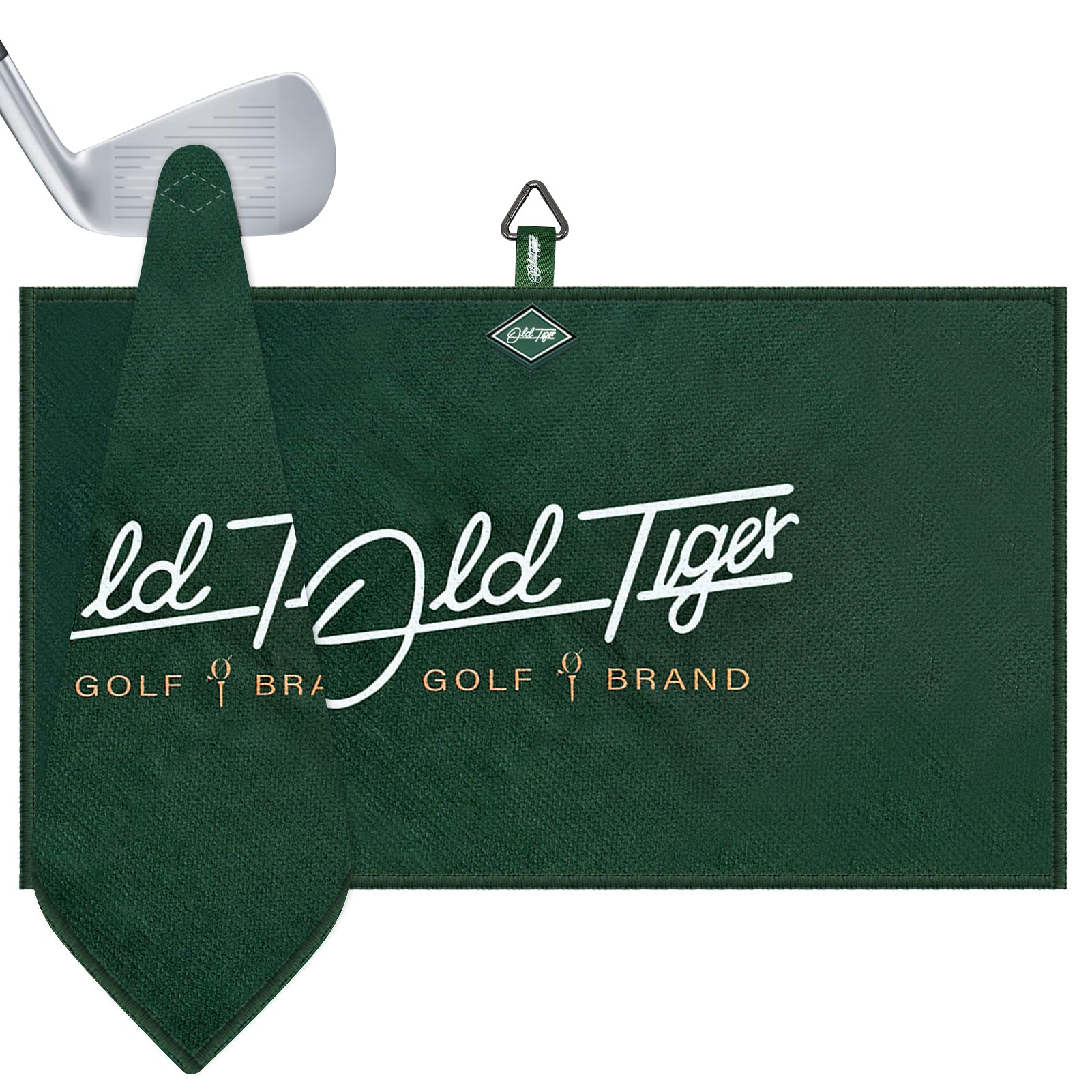 Azalea Floral Embroidered Golf Towel Microfiber Quick Dry Magnetic Hook Bag Towel