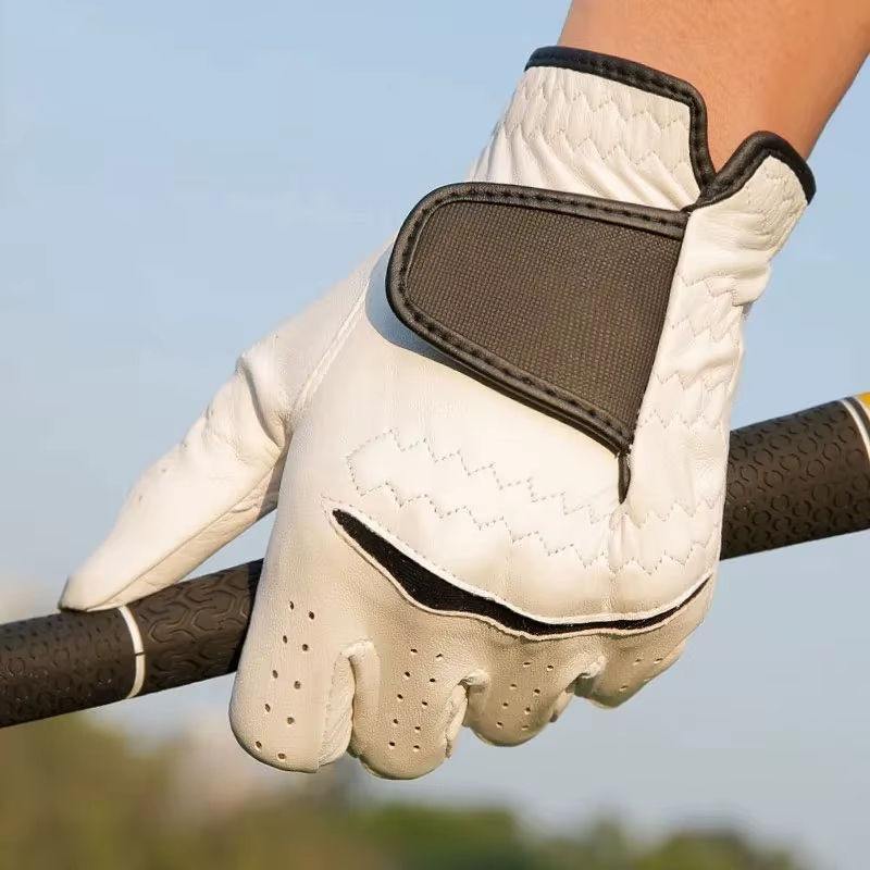 Custom cabretta leather golf glove grip view