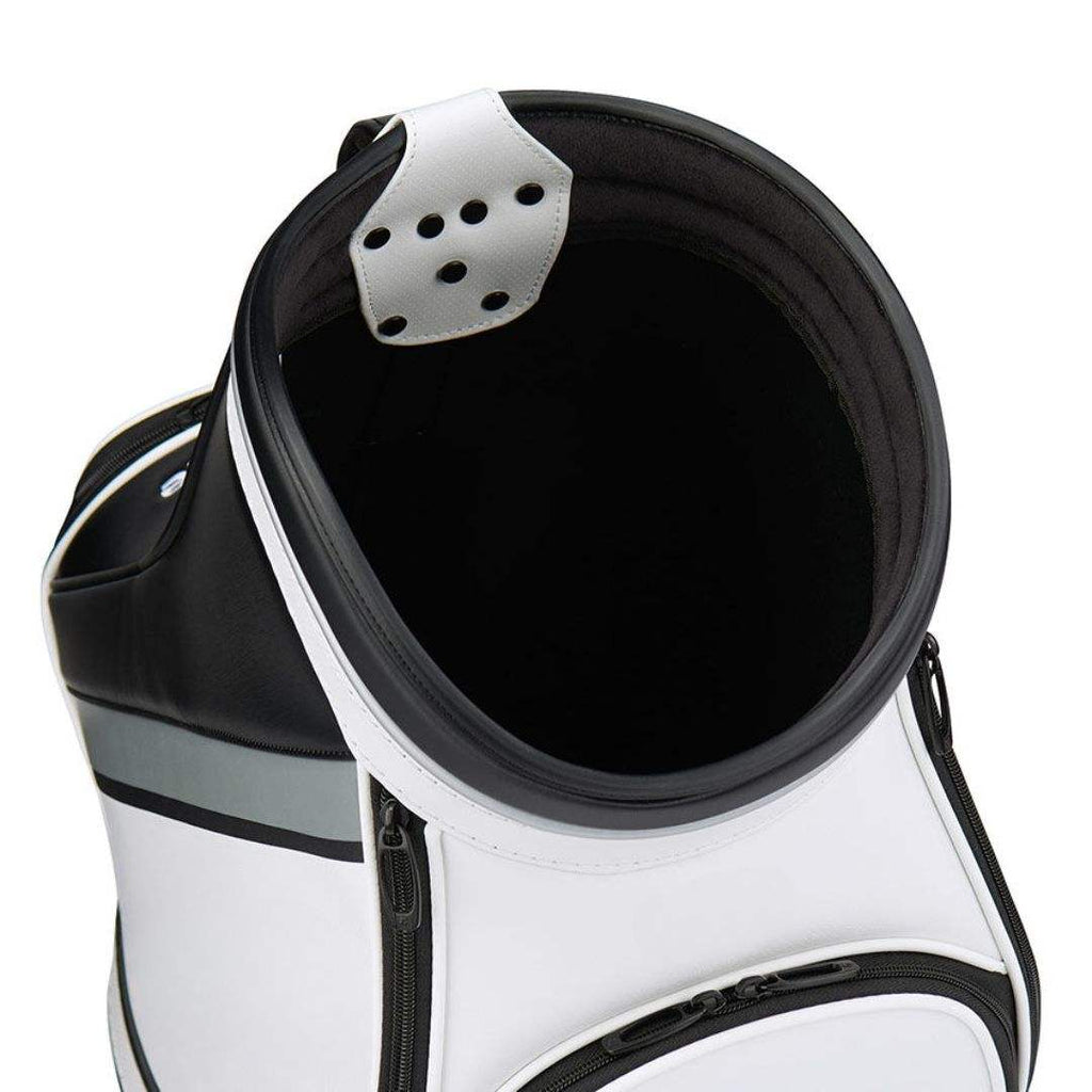 Black White Den Caddy Golf Bag - Top Opening Single Cavity Velvet Lining