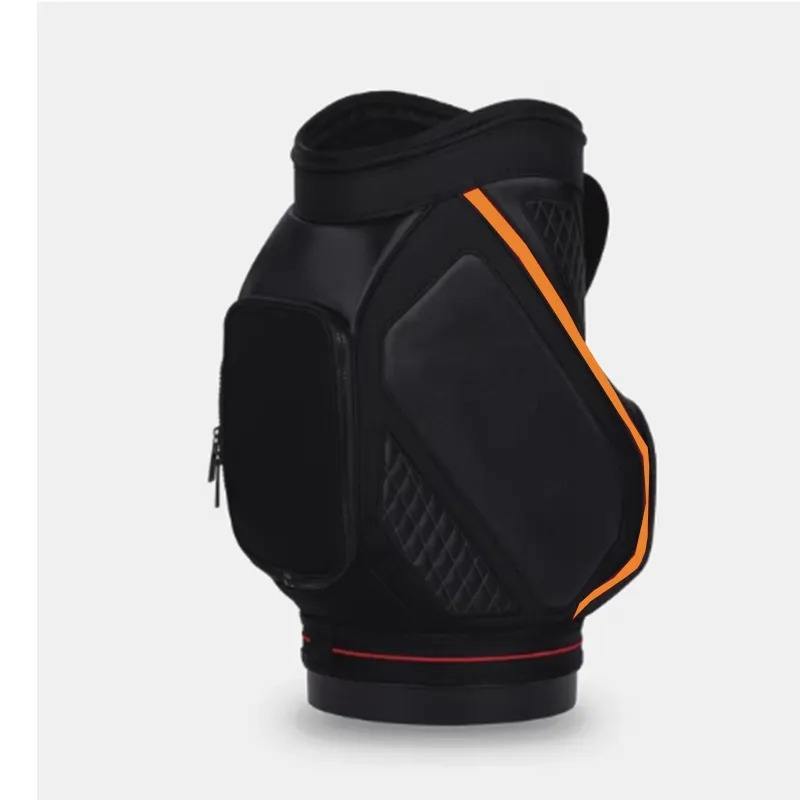 3D Molded Den Caddy Golf Bag - Black Orange Back View