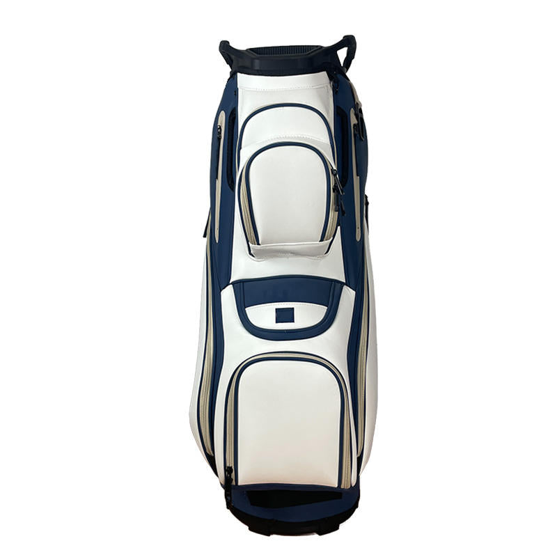 14-Way Top Diagonal Two-Tone Golf Cart Bag - Side View White Navy