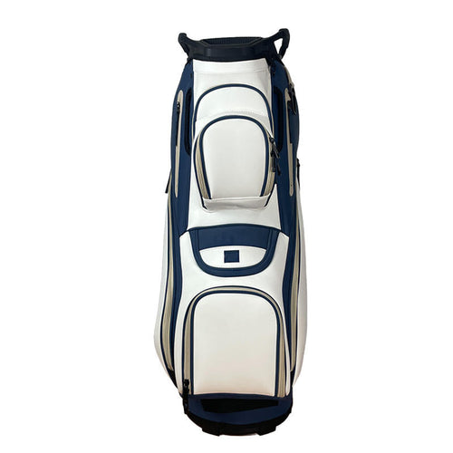 14-Way Top Diagonal Two-Tone Golf Cart Bag - Side View White Navy