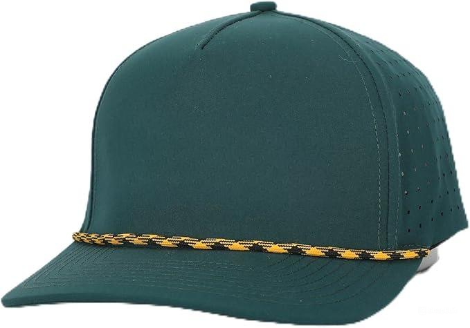 Custom Perforated Golf Cap with Rope Brim - Side Angle View