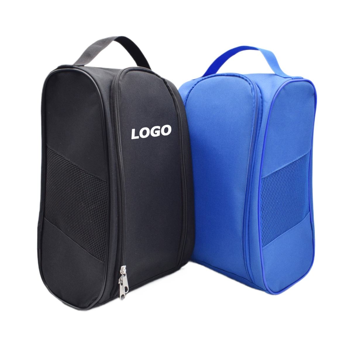 Black and blue golf shoe bag with custom logo OEM