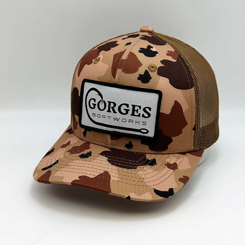 Custom All-Over Camo Trucker Hat with Woven Label Patch Multiple Colorways