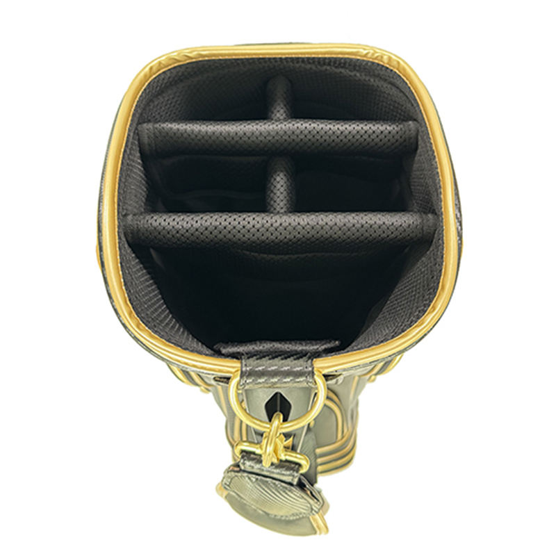 Carbon Fiber Black Gold Golf Cart Bag - Side View