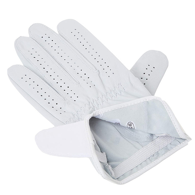 Full-Palm Perforated Deerskin Golf Glove with Custom Logo Patch and Soft Inner Lining
