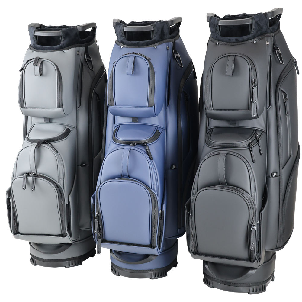 Premium PU Leather Golf Cart Bag - Color Options Grey Blue Charcoal