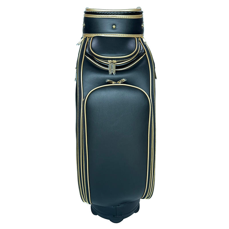 Carbon Fiber Black Gold Golf Cart Bag - 4-Way Top Divider Close-up