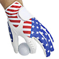 USA Flag Kangaroo Leather Golf Glove American Stars and Stripes Patriotic Design OEM ODM for Golf Clubs