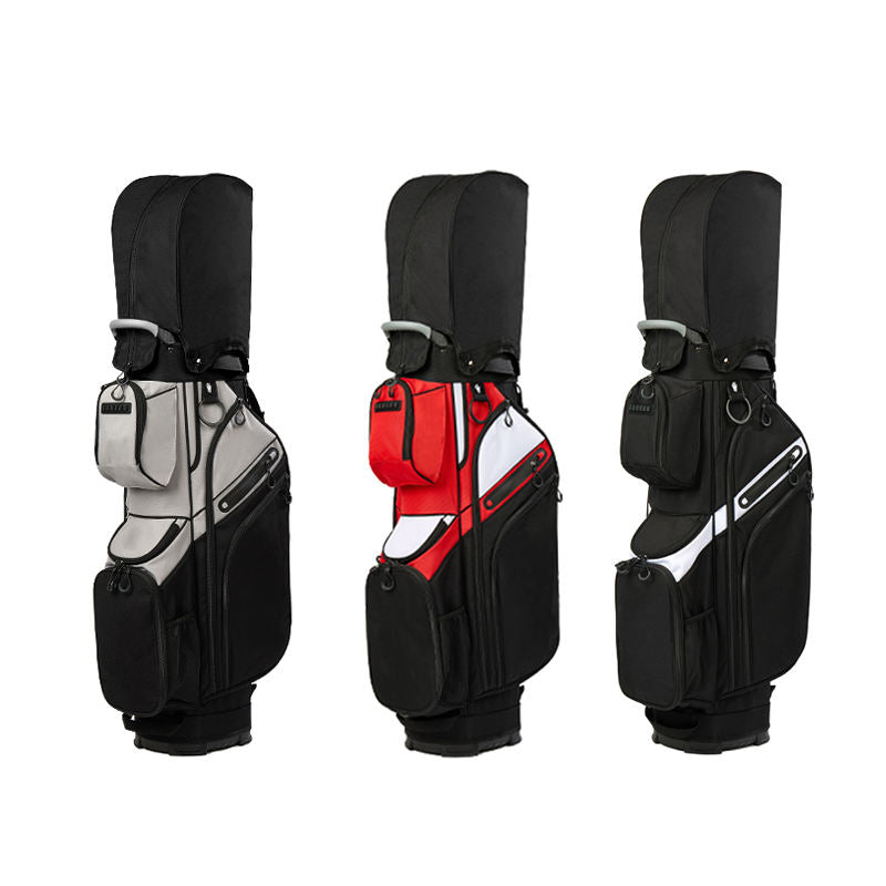 Lightweight Nylon Golf Cart Bag Black Grey - Dimensions 128cm x 28cm x 22cm