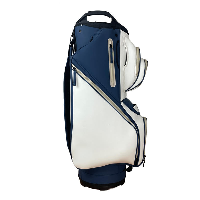 14-Way Top Diagonal Two-Tone Golf Cart Bag - Back Dual Strap View