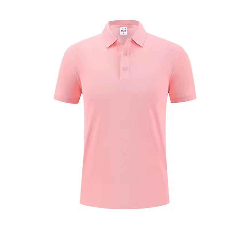 Black solid golf polo shirt front view