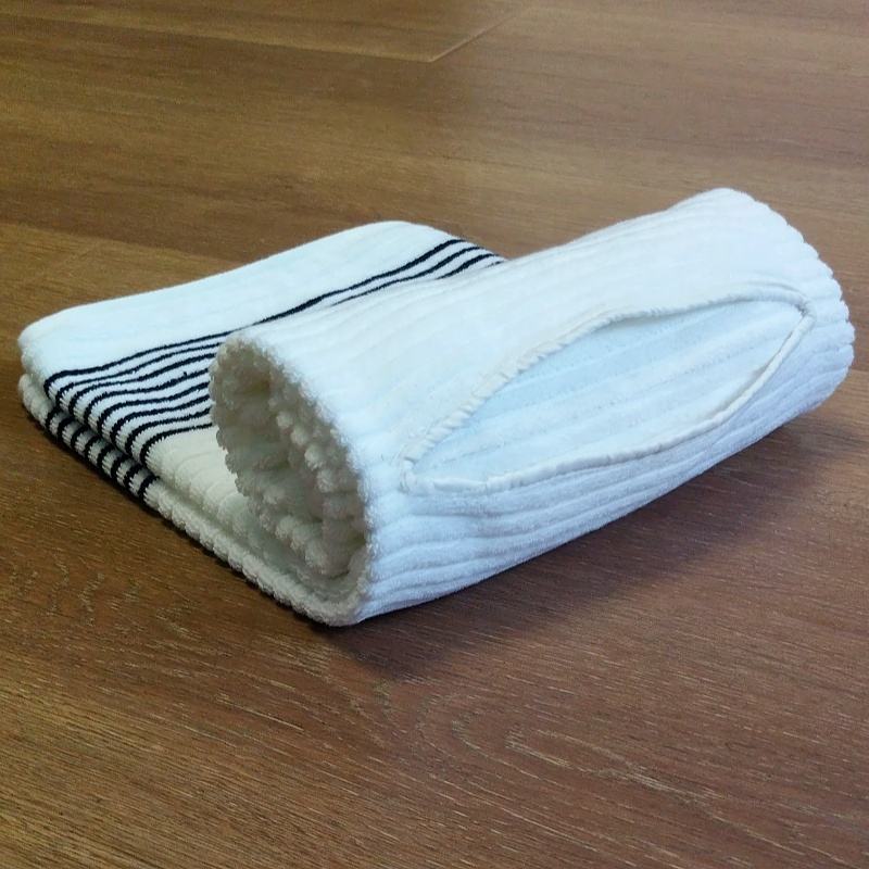 Golf Caddy Towel Center Cut Hole Cotton Stripe OEM Custom Logo 22x42 Inch