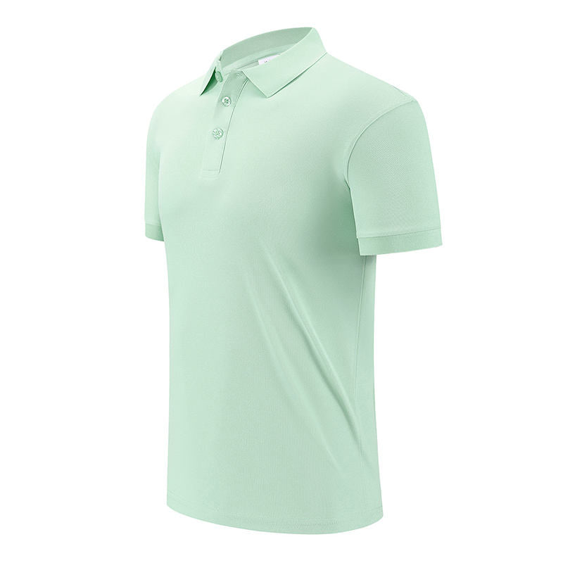 Mint green solid golf polo shirt side view OEM
