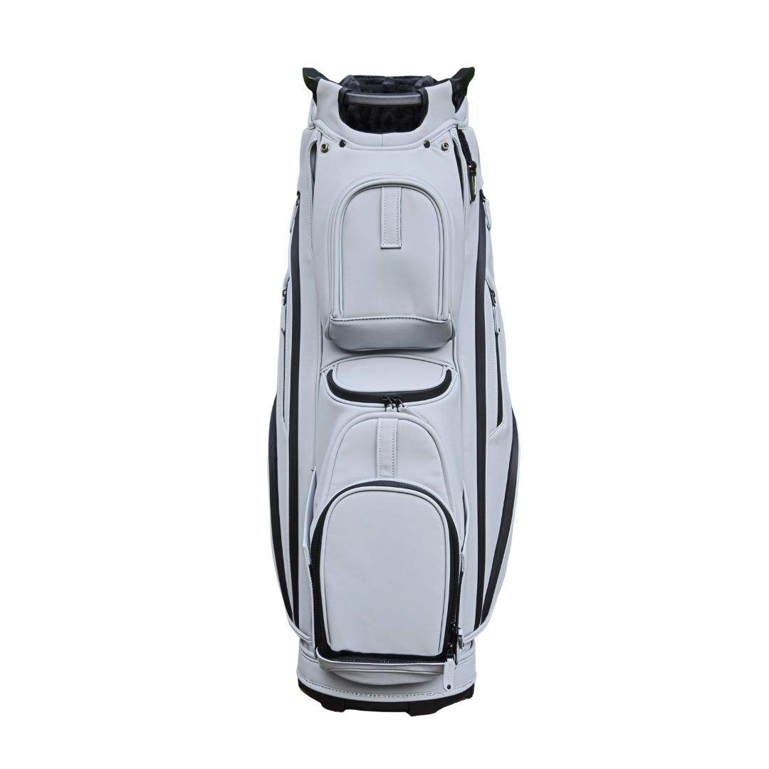 Pearl Grey Golf Cart Bag - Outdoor Lifestyle Shot on Steps