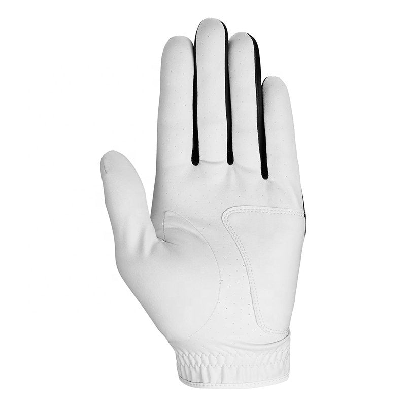 Premium cabretta golf glove back panel detail