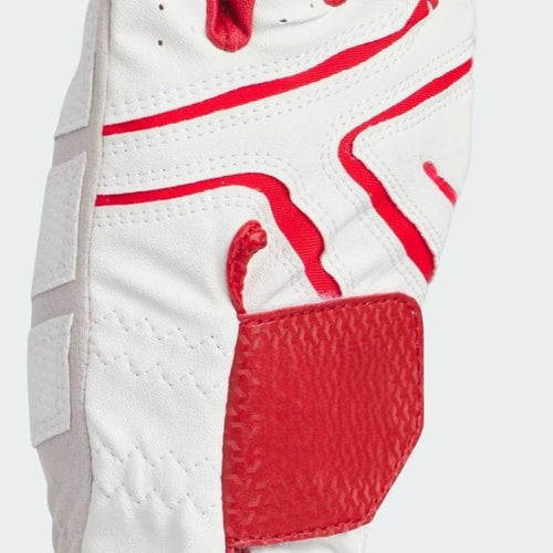 Custom Kangaroo Leather Golf Glove White Red Racing Stripe Design OEM ODM for Golf Clubs