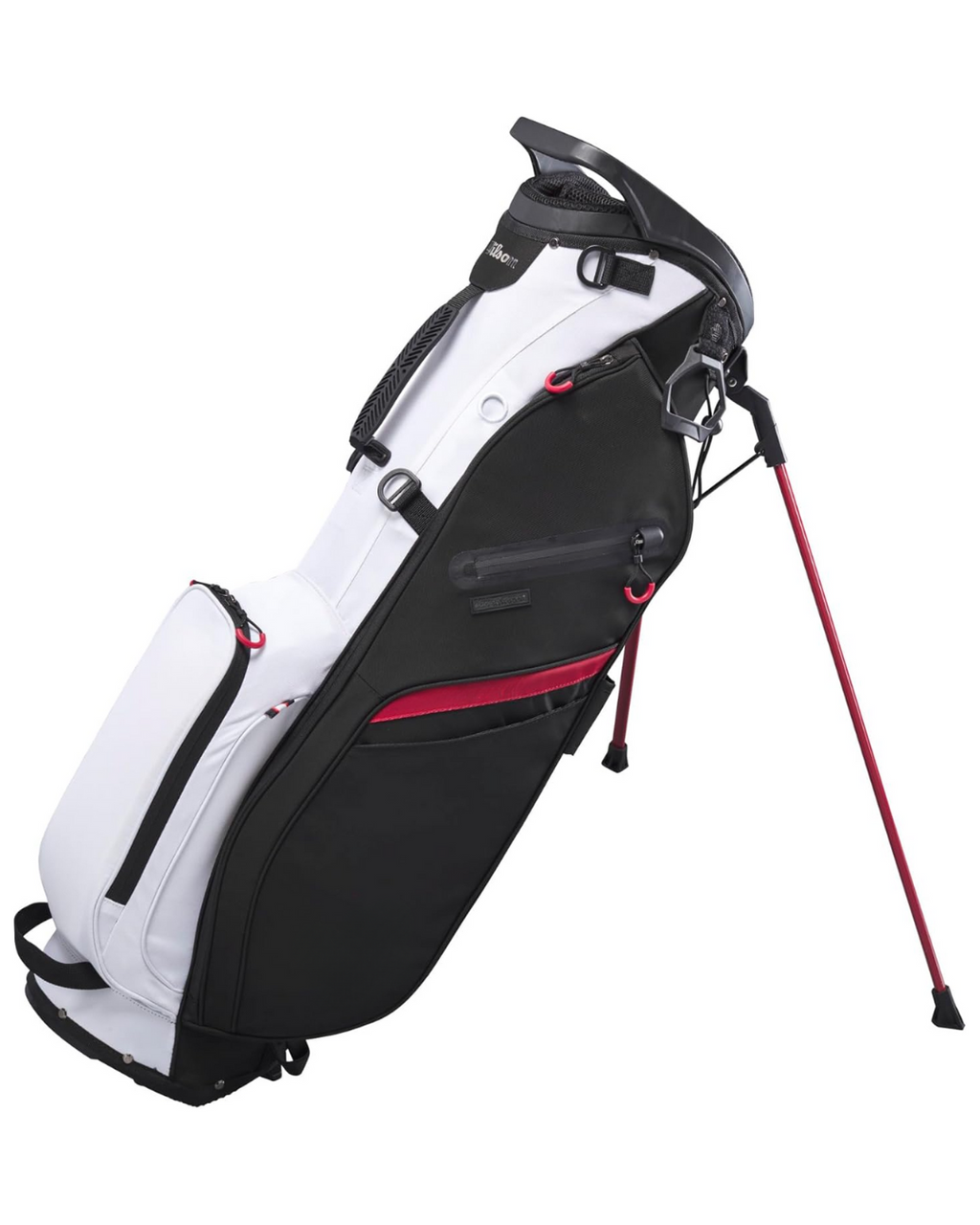 Lightweight Golf Stand Bag with 4-Way Divider Dual Strap System and Multi-Pocket in Black White Red