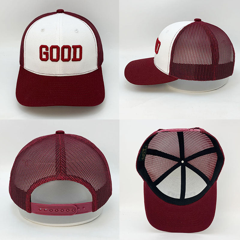 Custom Two-Tone Trucker Hat with 3D Puff Embroidery Text