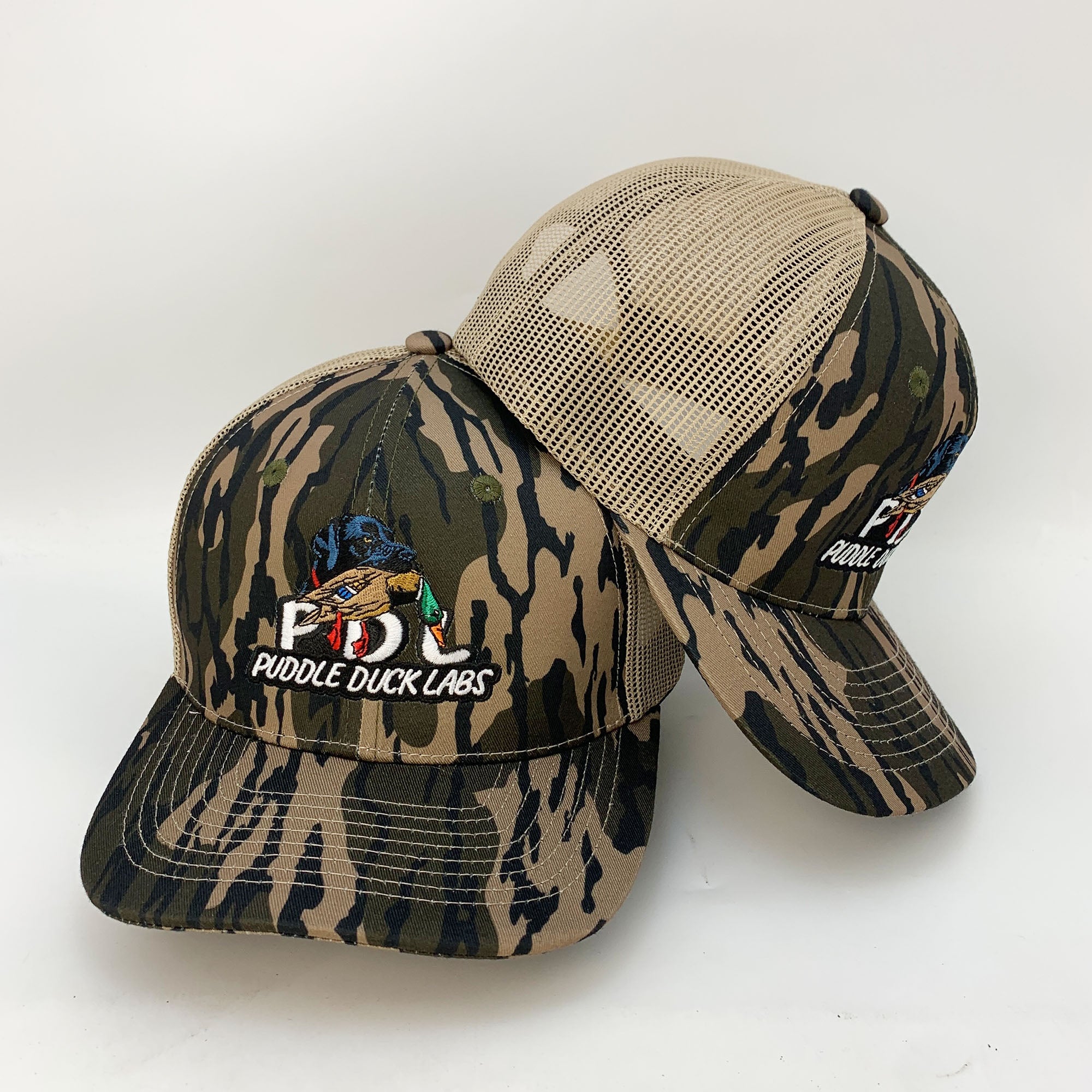 Custom Tiger Camo Trucker Hat with Lion Embroidery