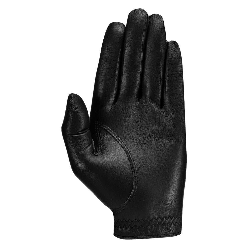 All-Black Full-Grain Deerskin Golf Glove with Padded Palm and Precision Stitching