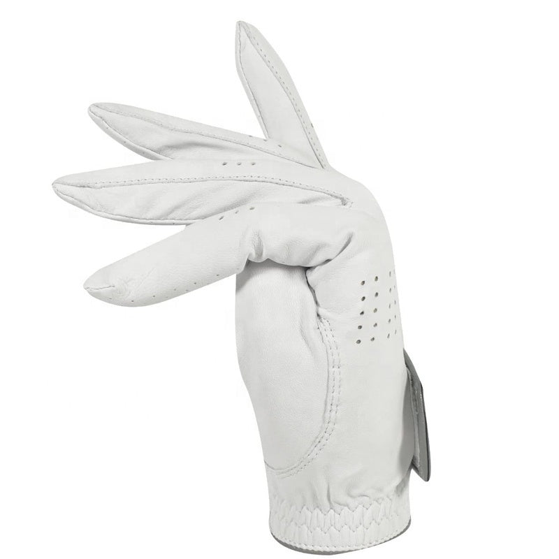 Soft cabretta golf glove grip view