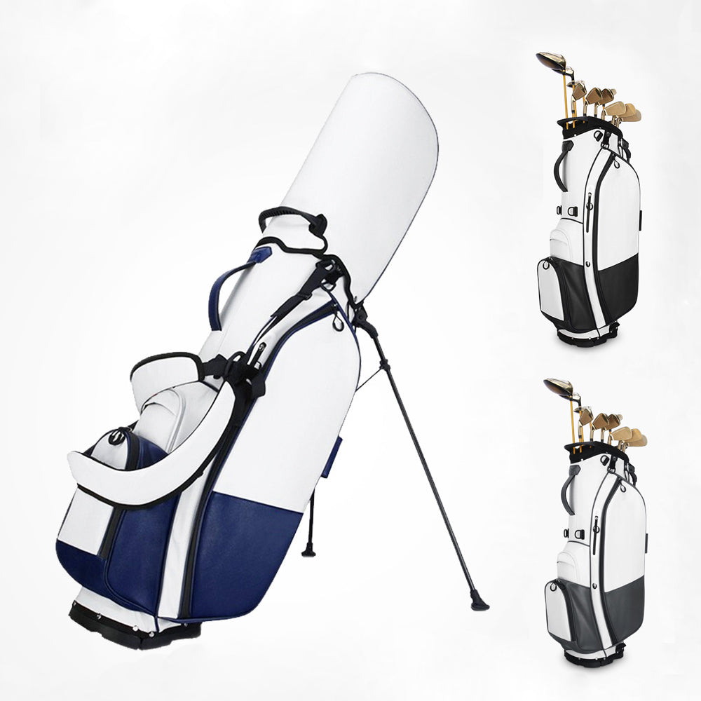 White black golf stand bag 3 colorways white gray white navy with clubs loaded dual leg stand
