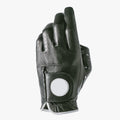 Black Deerskin Golf Glove with Built-In Ball Marker and Splatter Print Back