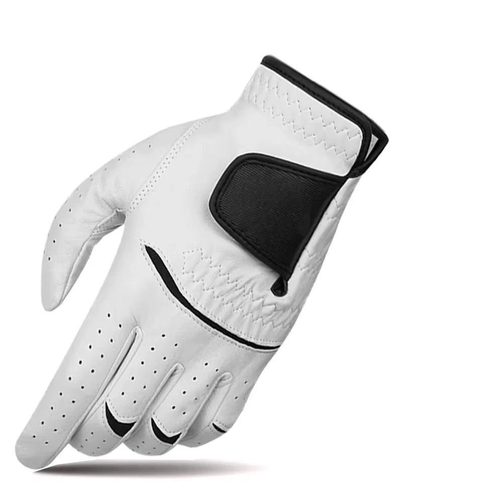 Custom cabretta leather golf glove side angle