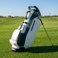White forest green golf stand bag ODM OEM design diagram all angles
