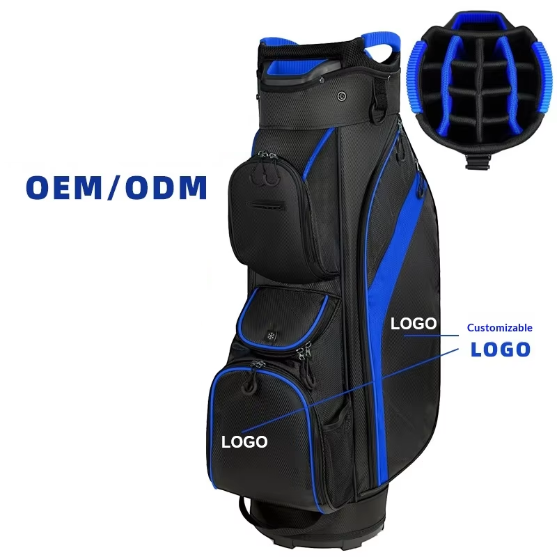 15-Way Golf Cart Bag - Top Divider 15-Compartment Close-up with Dimensions