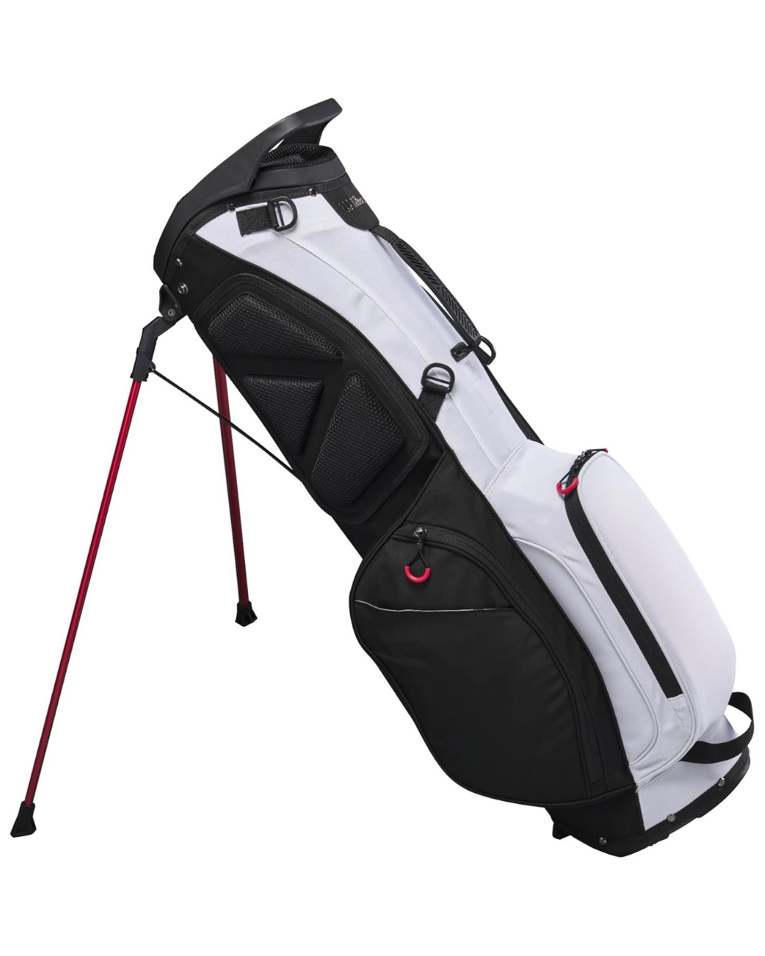 Lightweight Golf Stand Bag with 4-Way Divider Dual Strap System and Multi-Pocket in Black White Red