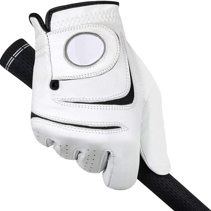 Full-Palm Perforated Deerskin Golf Glove with Custom Logo Patch and Soft Inner Lining