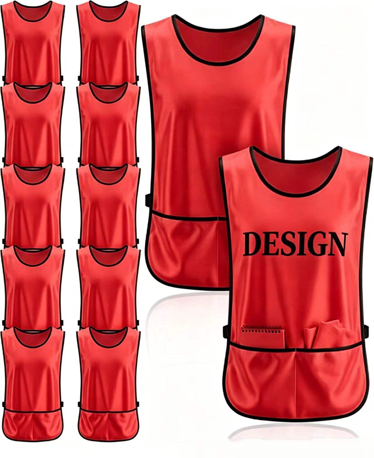Branded golf caddie identification bibs bulk pack on course