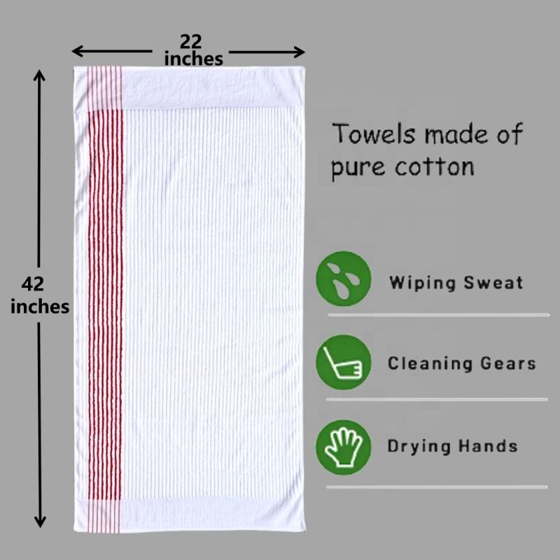 Branded Cotton Stripe Golf Towel 100% Cotton OEM Custom Logo Embroidery 22x42 Inch