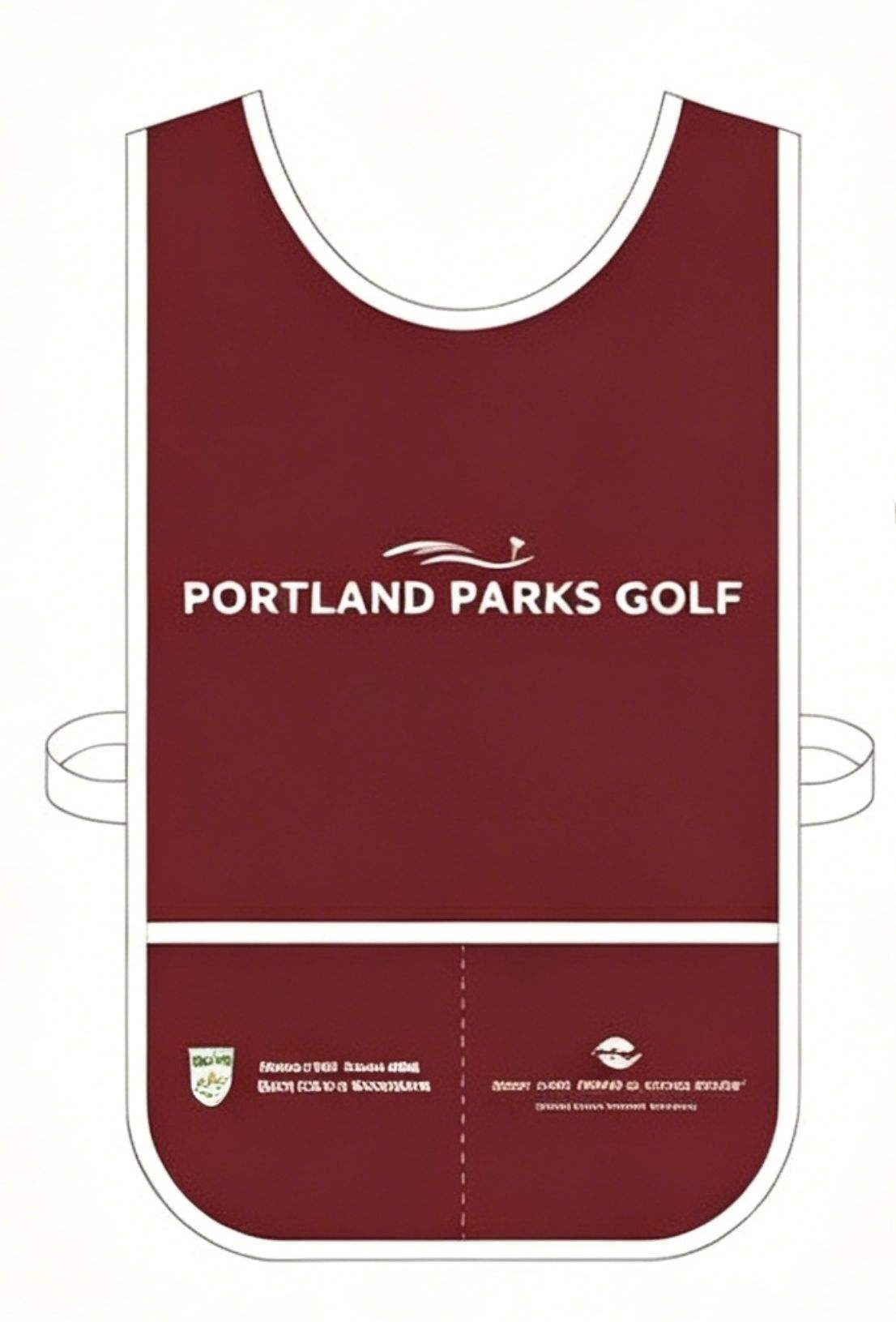 Golf caddie wearing white tournament bib ISPS Handa World Invitational on course