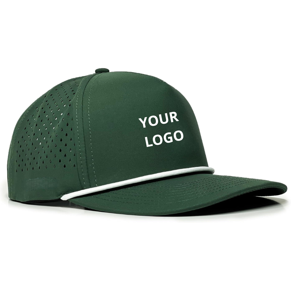 Custom Perforated Golf Cap - Forest Green