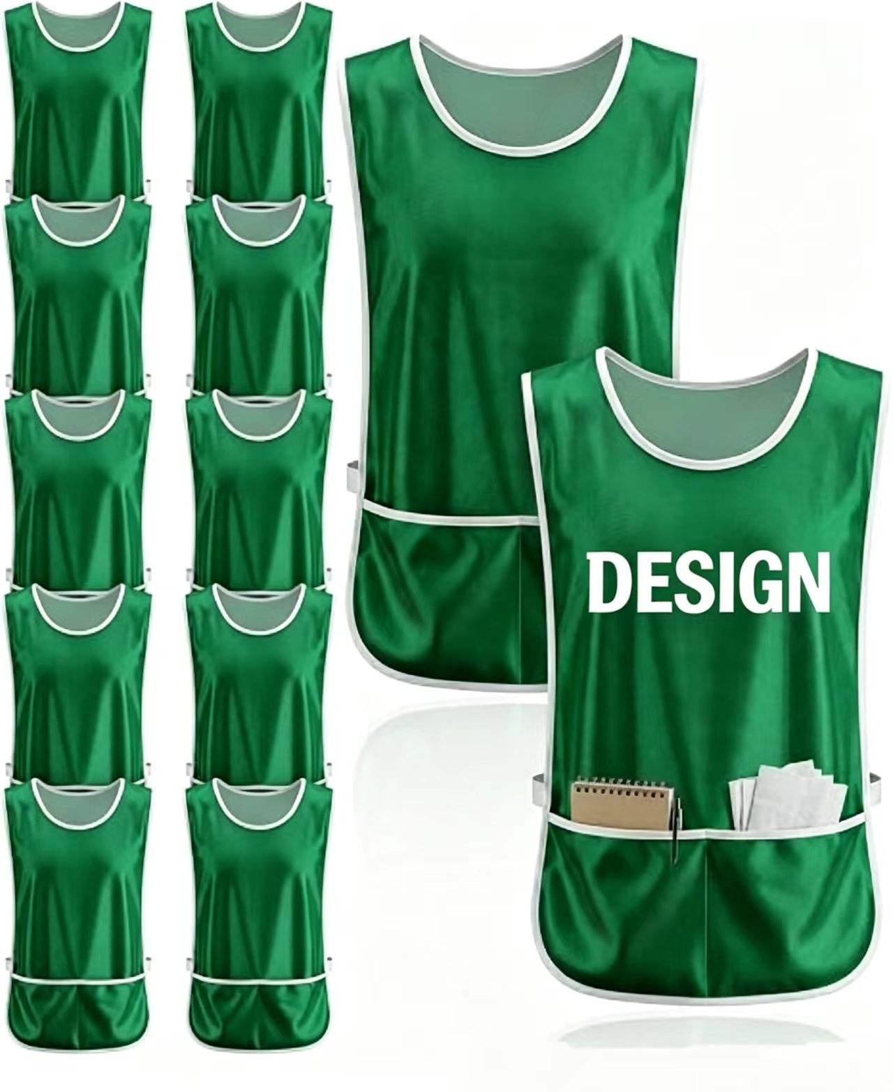 Custom corporate golf caddie bibs for outings branded