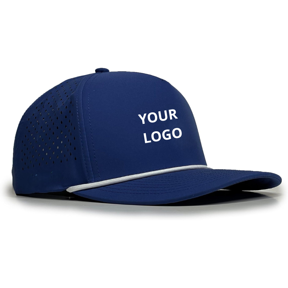 Custom Perforated Golf Cap - Navy Blue